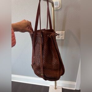 Woven Leather Backpack